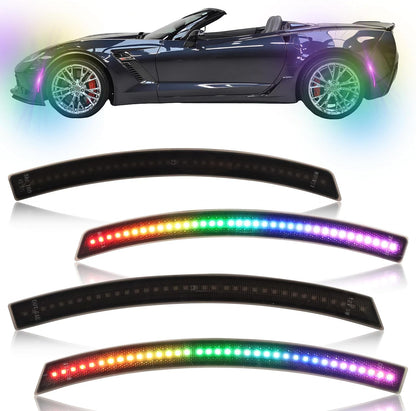 2014 - 19 Corvette C7 Smoked RGB LED Side Markers image 1