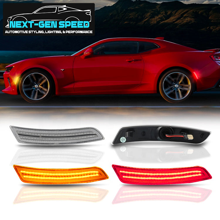 2016 - 24 Chevy Camaro Clear Dual LED Side Markers