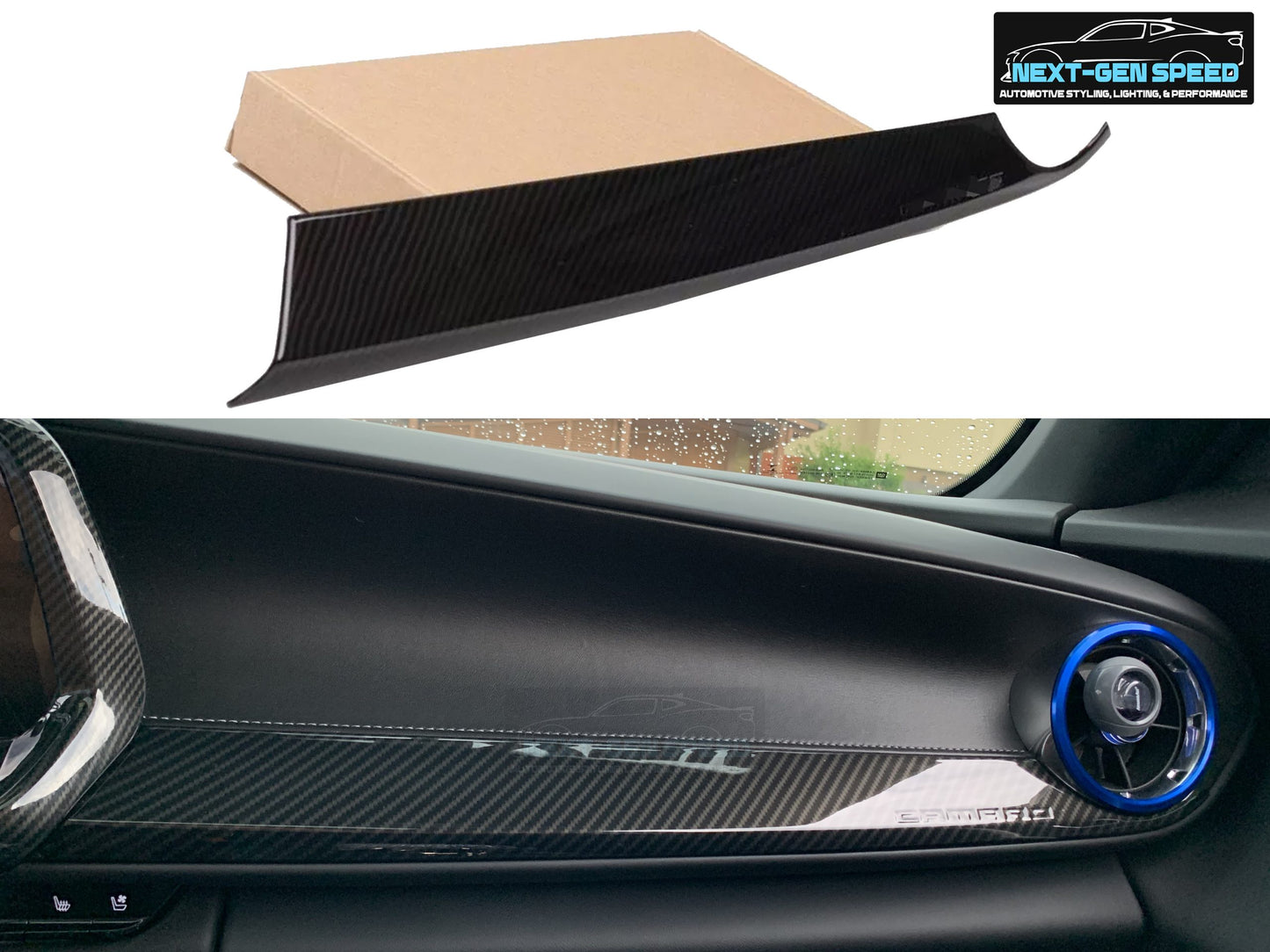 2016 - 24 Camaro Carbon Fiber Co-Pilot Dashboard Overlay Trim Cover