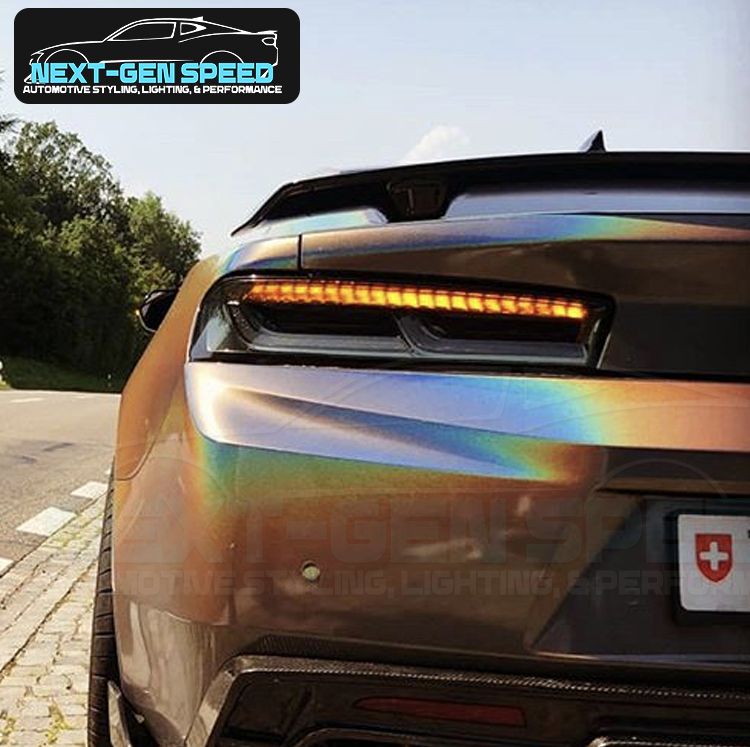 2016 - 18 Camaro Smoked Sequential Tail Lights - Amber Signal