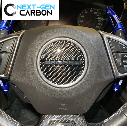 2016 - 24 Camaro Carbon Fiber Center Steering Wheel Cover | Next-Gen Carbon