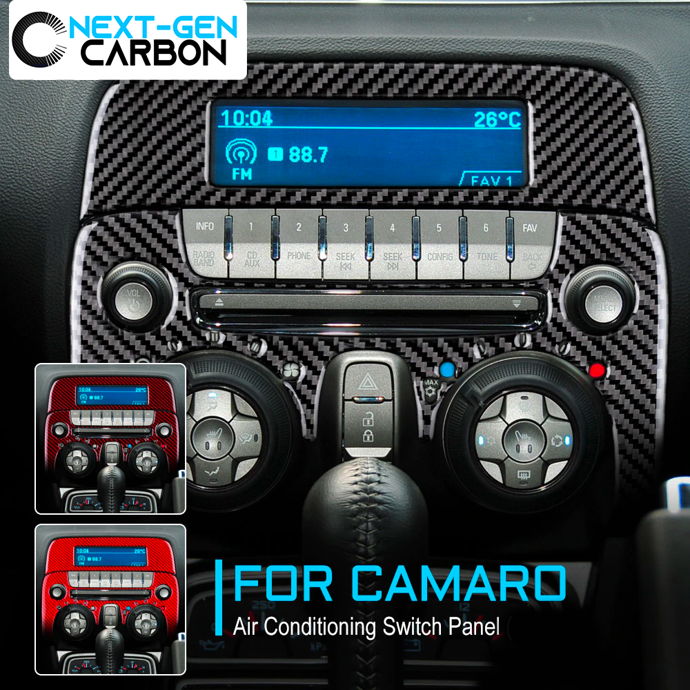 2010 - 12 5th Gen Camaro Carbon Fiber Radio/Climate Control Trim Overlay | Next-Gen Carbon