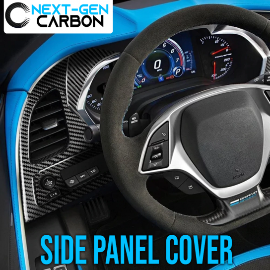 2014 - 19 C7 Corvette Real Carbon Fiber LH Dashboard Panel Overlay Cover | Next-Gen Carbon