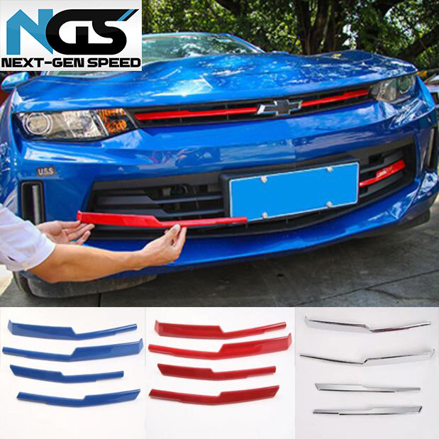 2016 - 18 Camaro LT/RS Colored Front Grille Trim Inserts ABS | Red/Blue/Chrome