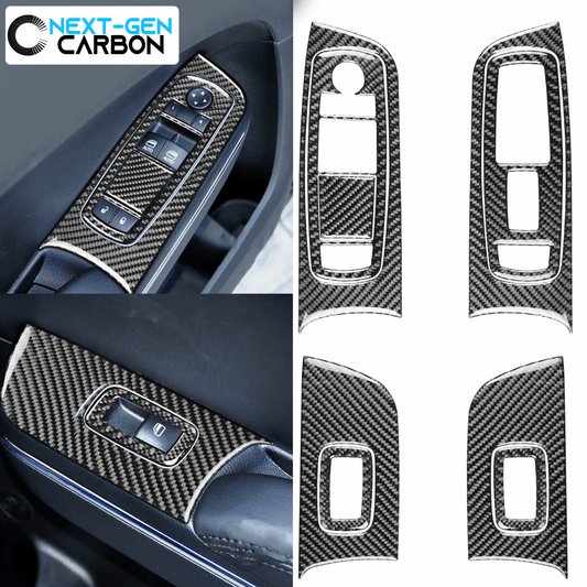 2015 - 24 Dodge Charger / Durango Carbon Fiber Window Switch Panel Overlays | Next-Gen Carbon