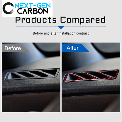 2010 - 15 Camaro Carbon Fiber Dashboard Vent Trim | Black / Red Carbon