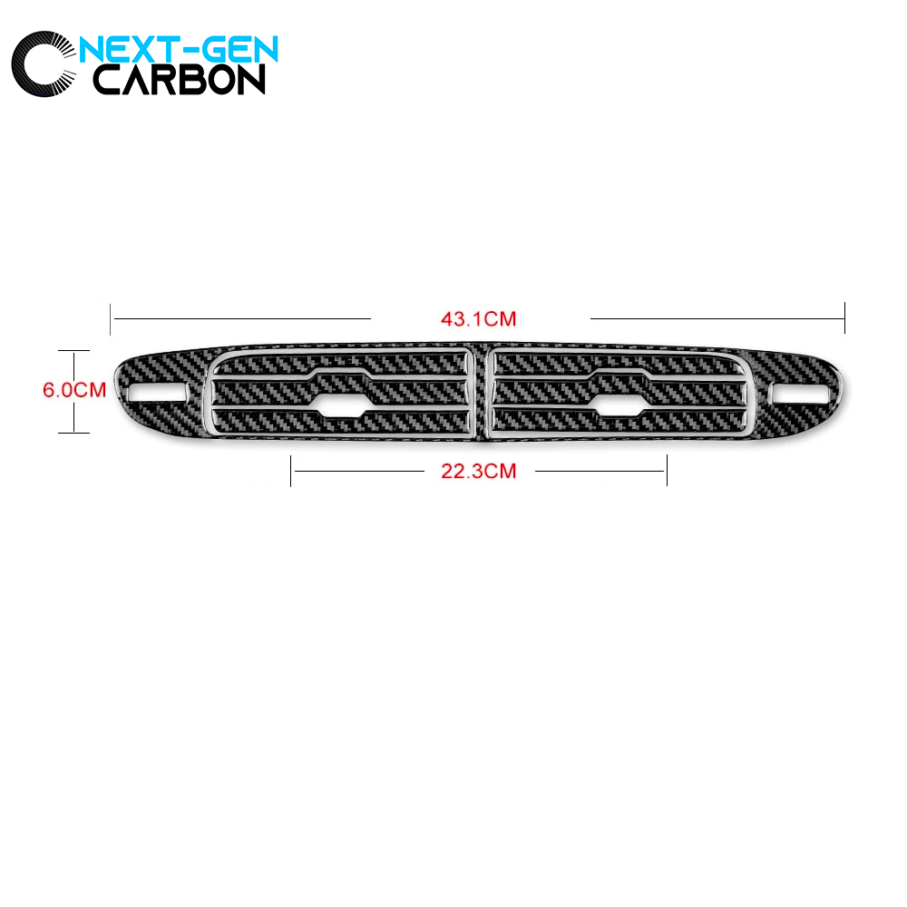 2013 - 15 Camaro Real Carbon Fiber Center Vent Cover Overlay | Black/Red Carbon Fiber