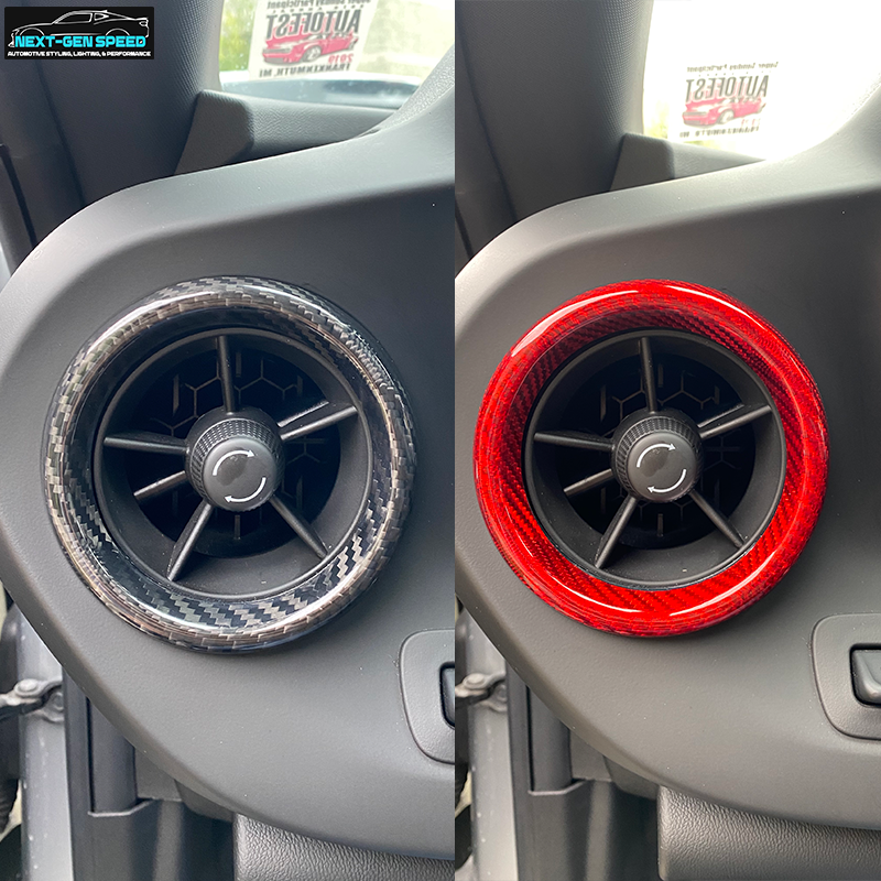 2016 - 24 Camaro Carbon Fiber Interior Air Vent Bezel Ring Covers (Black / Red / Blue)