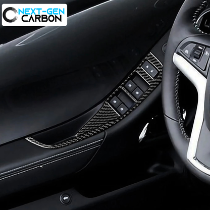2013 - 15 Camaro Real Carbon Fiber Window Switch Panel Overlays (Coupe/Convertible) | Black, Red Carbon