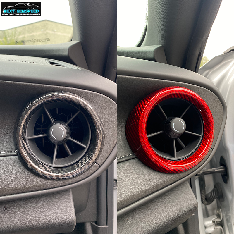 2016 - 24 Camaro Carbon Fiber Interior Air Vent Bezel Ring Covers (Black / Red / Blue)