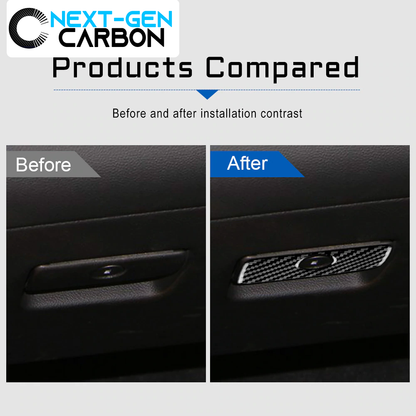 2010 - 15 Camaro Carbon Fiber Glove Box Handle Cover | Black / Red Carbon