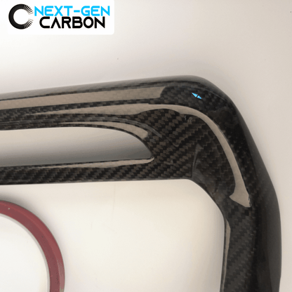 2016 - 24 Camaro Real Carbon Fiber 8" Radio Screen Trim Cover in Black/Red | Next-Gen Carbon