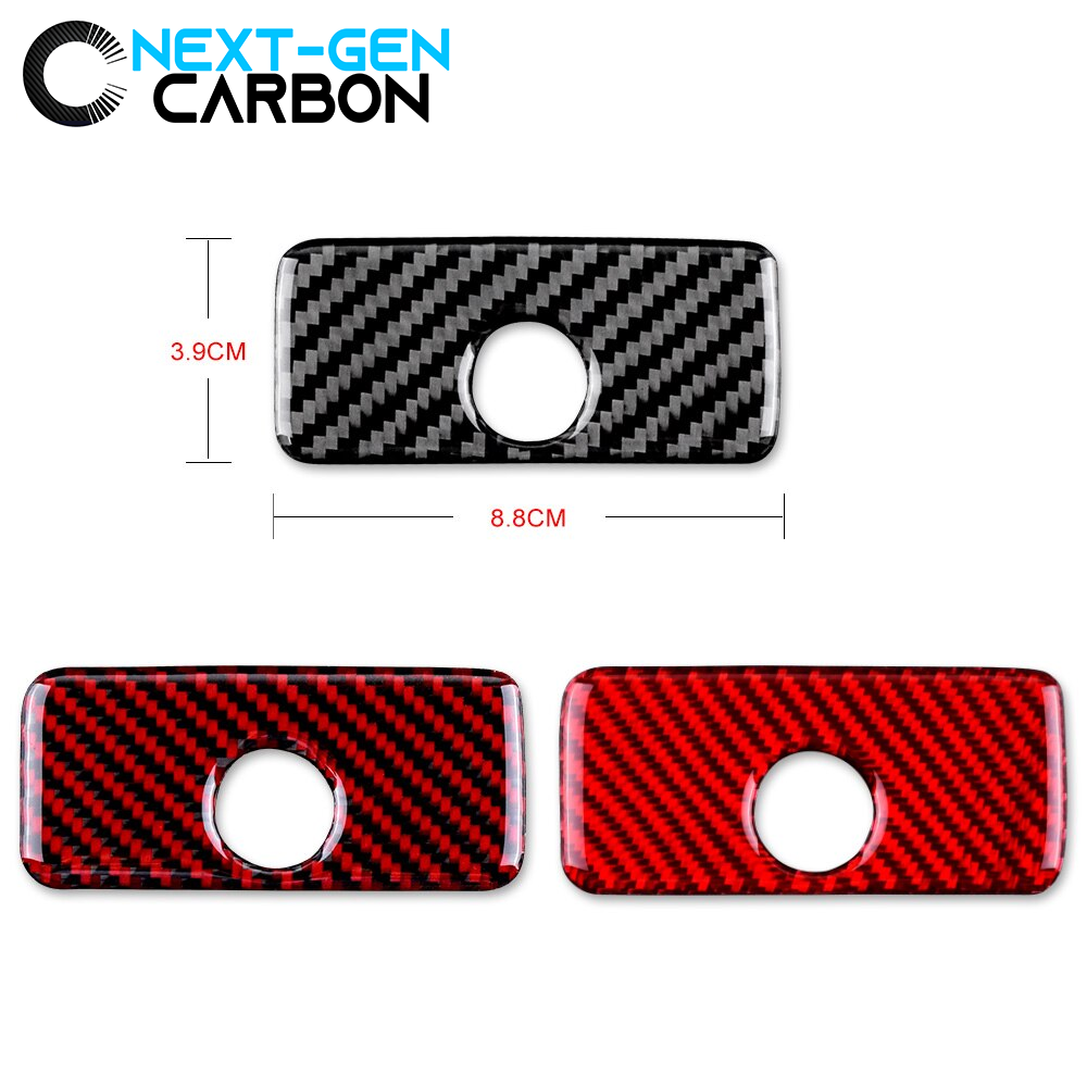 2010 - 15 Camaro Carbon Fiber Glove Box Handle Cover | Black / Red Carbon