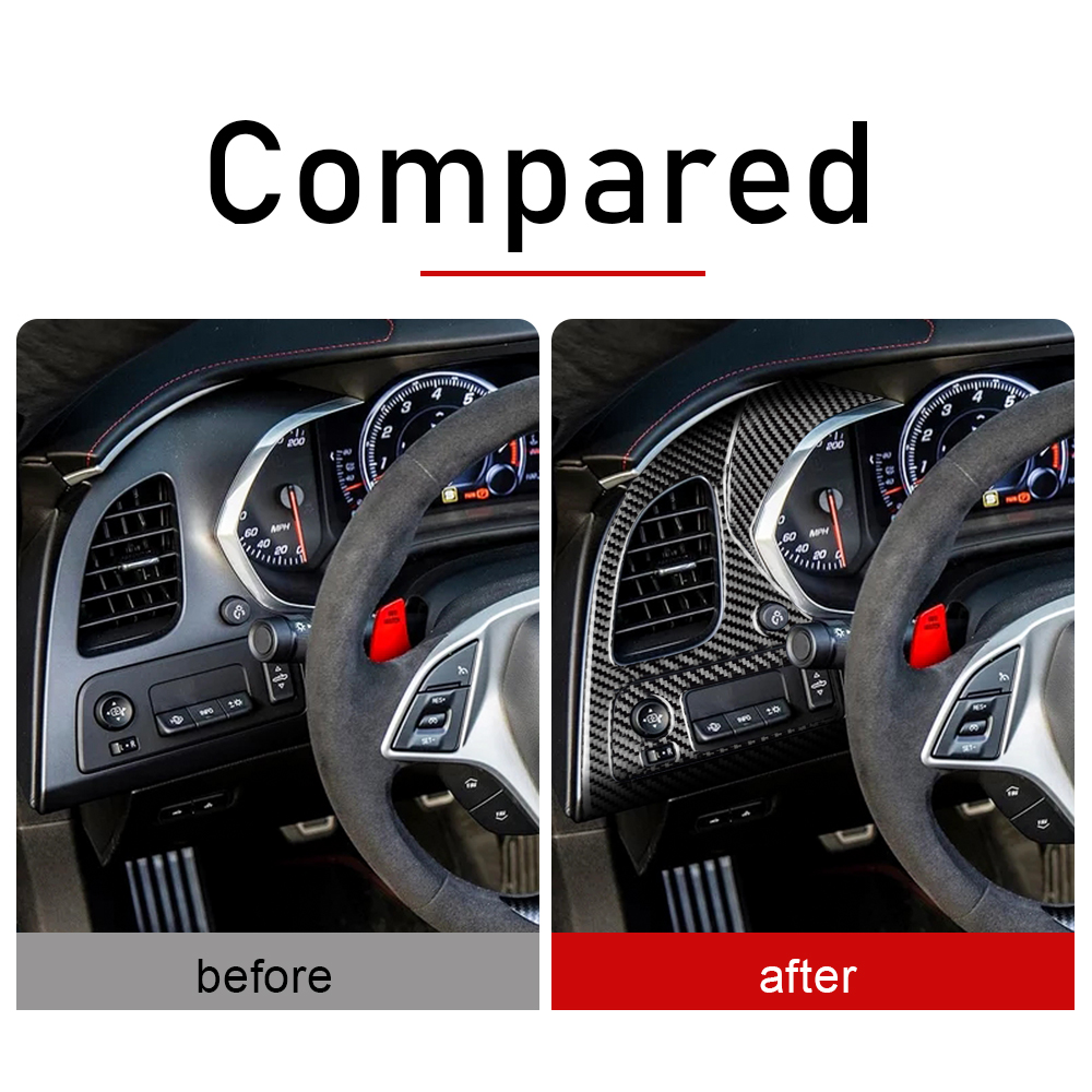 2014-2019 C7 Corvette Carbon Fiber Radio + Dashboard Panel Overlay Cover Kit | Next-Gen Carbon