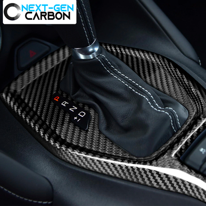 2016 - 24 Camaro Carbon Fiber Gear Shifter Console Trim Cover (Black/Red/Blue)