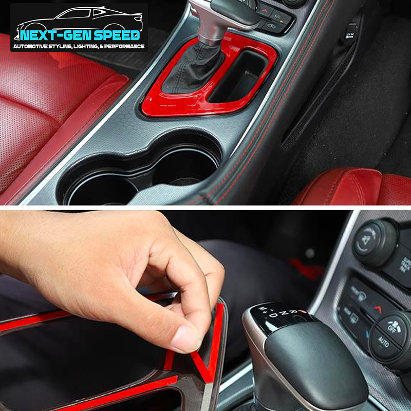 2015 - 24 Dodge Challenger Colored Center Shifter Panel Cover | Next-Gen Speed