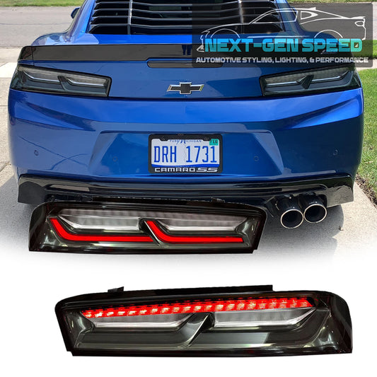 2016 - 18 Camaro Smoked/Clear Sequential Tail Lights - Red Signal