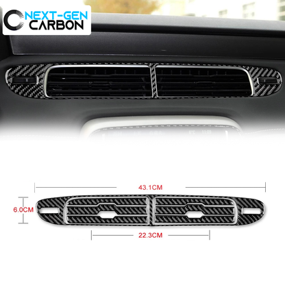 2013 - 15 Camaro Real Carbon Fiber Center Vent Cover Overlay | Black/Red Carbon Fiber