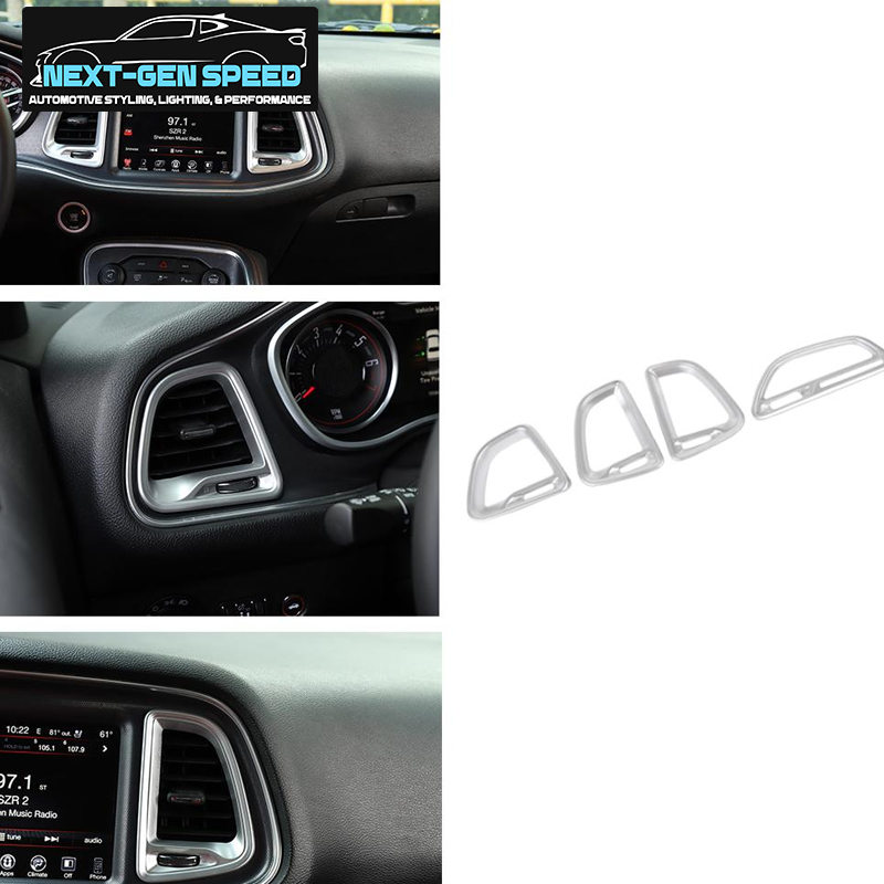 2015 - 24 Dodge Challenger Colored / Carbon Fiber Dashboard Vent Trim Kit