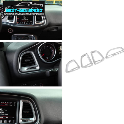 2015 - 24 Dodge Challenger Colored / Carbon Fiber Dashboard Vent Trim Kit