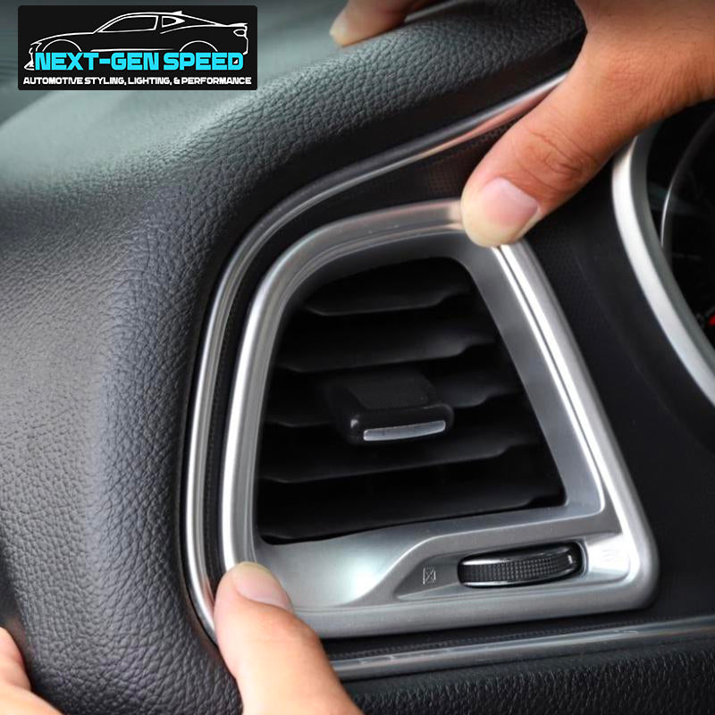 2015 - 24 Dodge Challenger Colored / Carbon Fiber Dashboard Vent Trim Kit