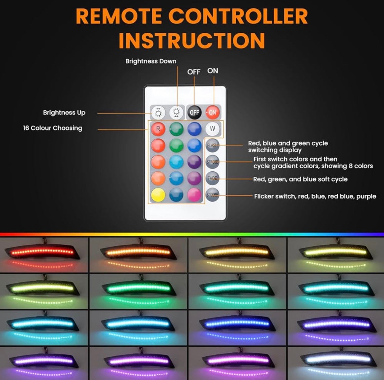 2016 - 24 Camaro Smoked RGB LED Side Markers image 3
