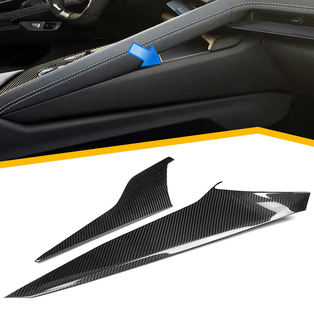 2026+ C8 Corvette Carbon Fiber Side Dash Console Panel Covers image 0