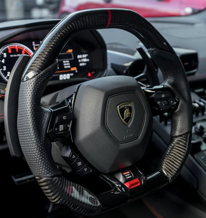 2014 - 24 Lamborghini Huracan Custom Carbon Fiber Steering Wheel | Next-Gen Carbon image 0