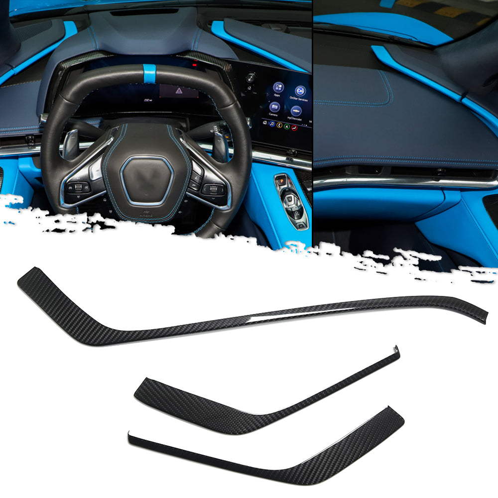 C8 Corvette Carbon Fiber Dash Pad Trim Cover Kit | Next-Gen Carbon