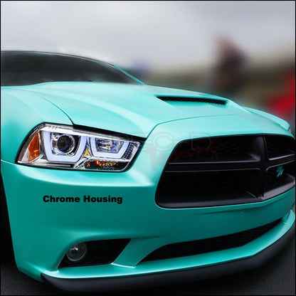 2011 - 14 Dodge Charger SPEC-D Smoked LED Headlights