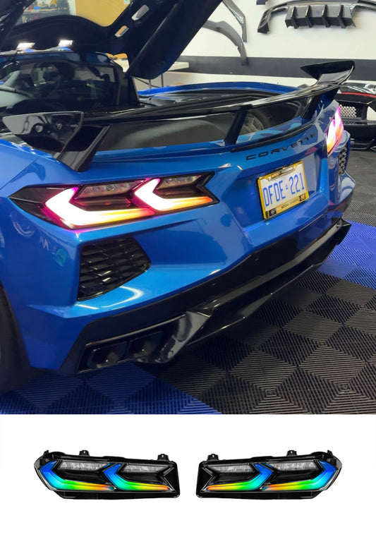 C8 Corvette RGB Flow Smoked Euro LED Tail Lights image 0