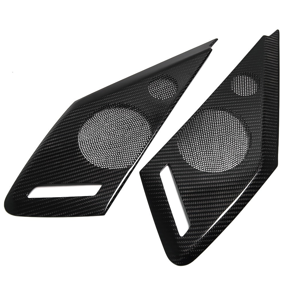 C8 Corvette Carbon Fiber Interior Door Speaker Covers (Black / Red / Blue)