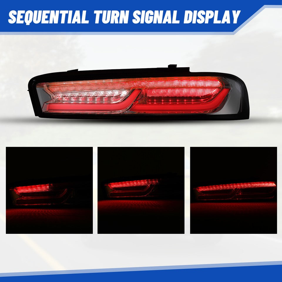 2016 - 18 Camaro Clear Sequential Tail Lights - Red Signal image 5