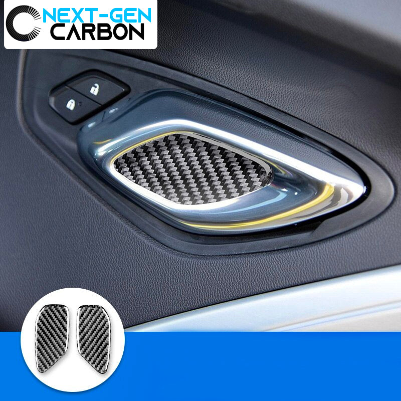 2016 - 24 Camaro Carbon Fiber Inner Door Handle Surround Covers image 0