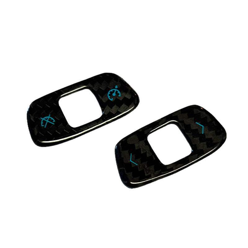 C8 Corvette Carbon Fiber Steering Wheel Cruise/Scroll Button Covers | Red/Blue/White