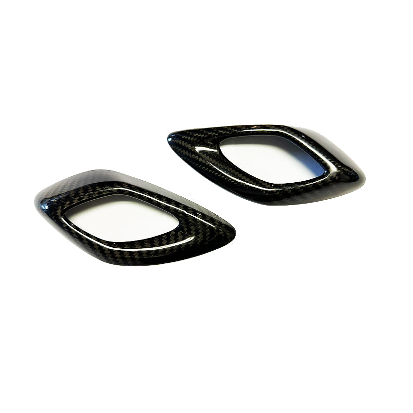 2016 - 24 Camaro Carbon Fiber Interior Door Handle Chrome Delete Covers | Black / Red Carbon