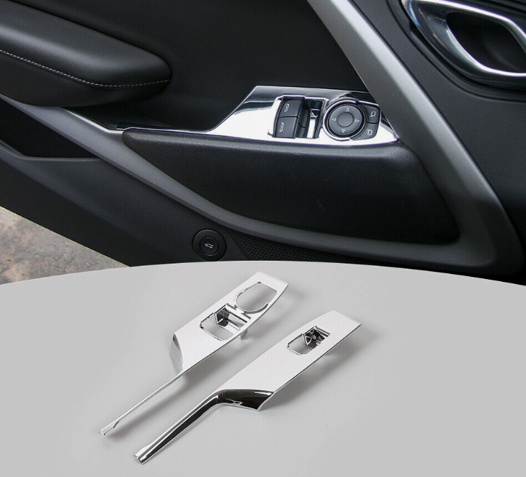2016 - 24 Camaro Window Switch Panels Covers | Carbon Fiber / Colored image 1