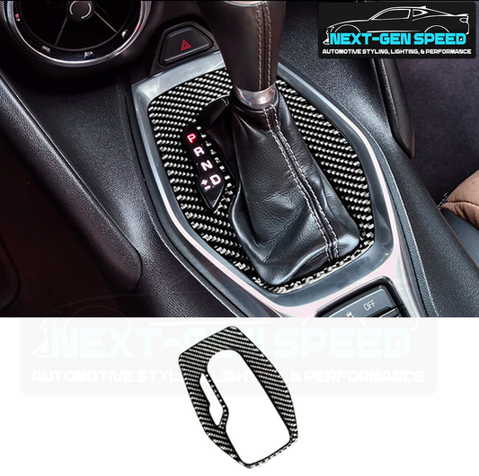 2016 - 24 Camaro Carbon Fiber Gear Shift Panel | Black/Red Carbon