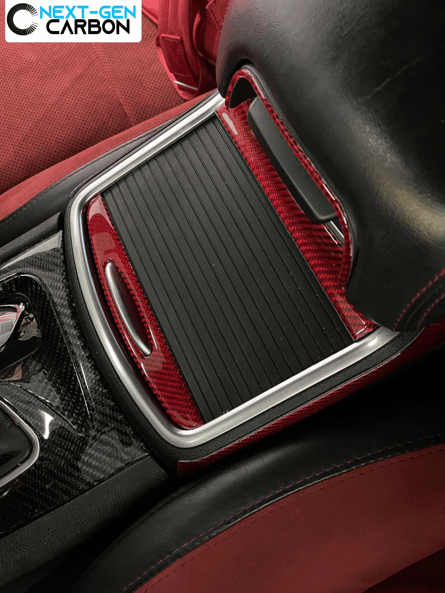 2015 - 24 Dodge Charger Carbon Fiber Cup Holder Console Trim | Next-Gen Carbon