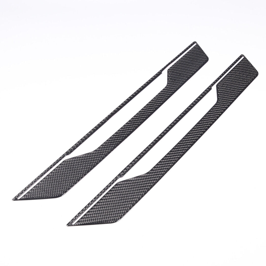 C8 Corvette Soft Carbon Fiber Door Sill Covers in Black / Red | Next-Gen Carbon
