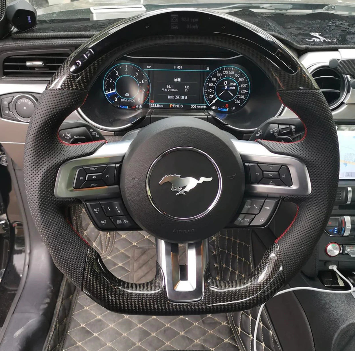 2015-24 Ford Mustang Carbon Fiber Custom Steering Wheel (Complete) | GT/Ecoboost/GT350/GT500 Mach 1