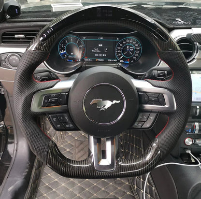 2015-24 Ford Mustang Carbon Fiber Custom Steering Wheel (Complete) | GT/Ecoboost/GT350/GT500 Mach 1