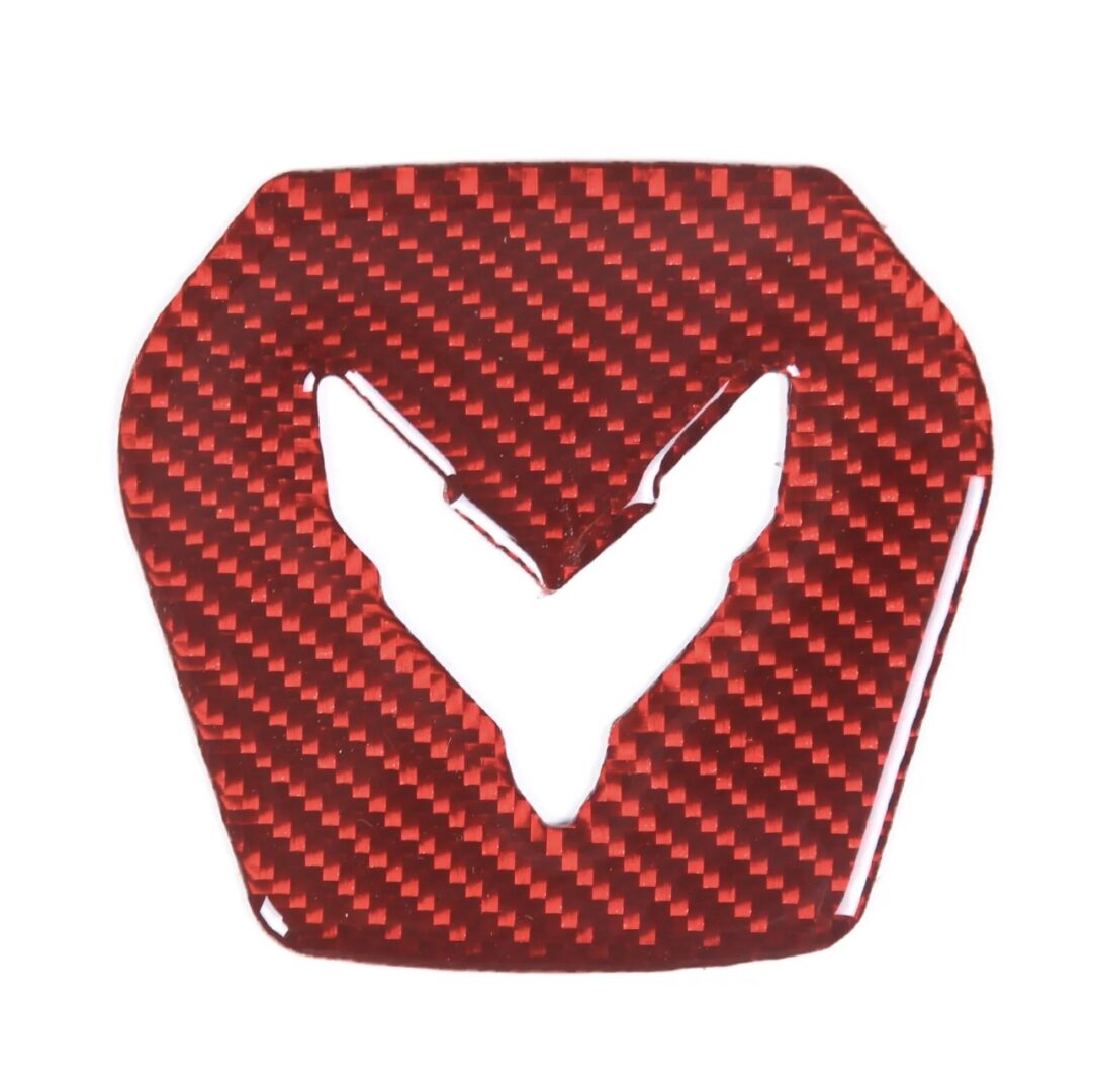 C8 Corvette Carbon Fiber Center Steering Wheel Cover | Black /Red