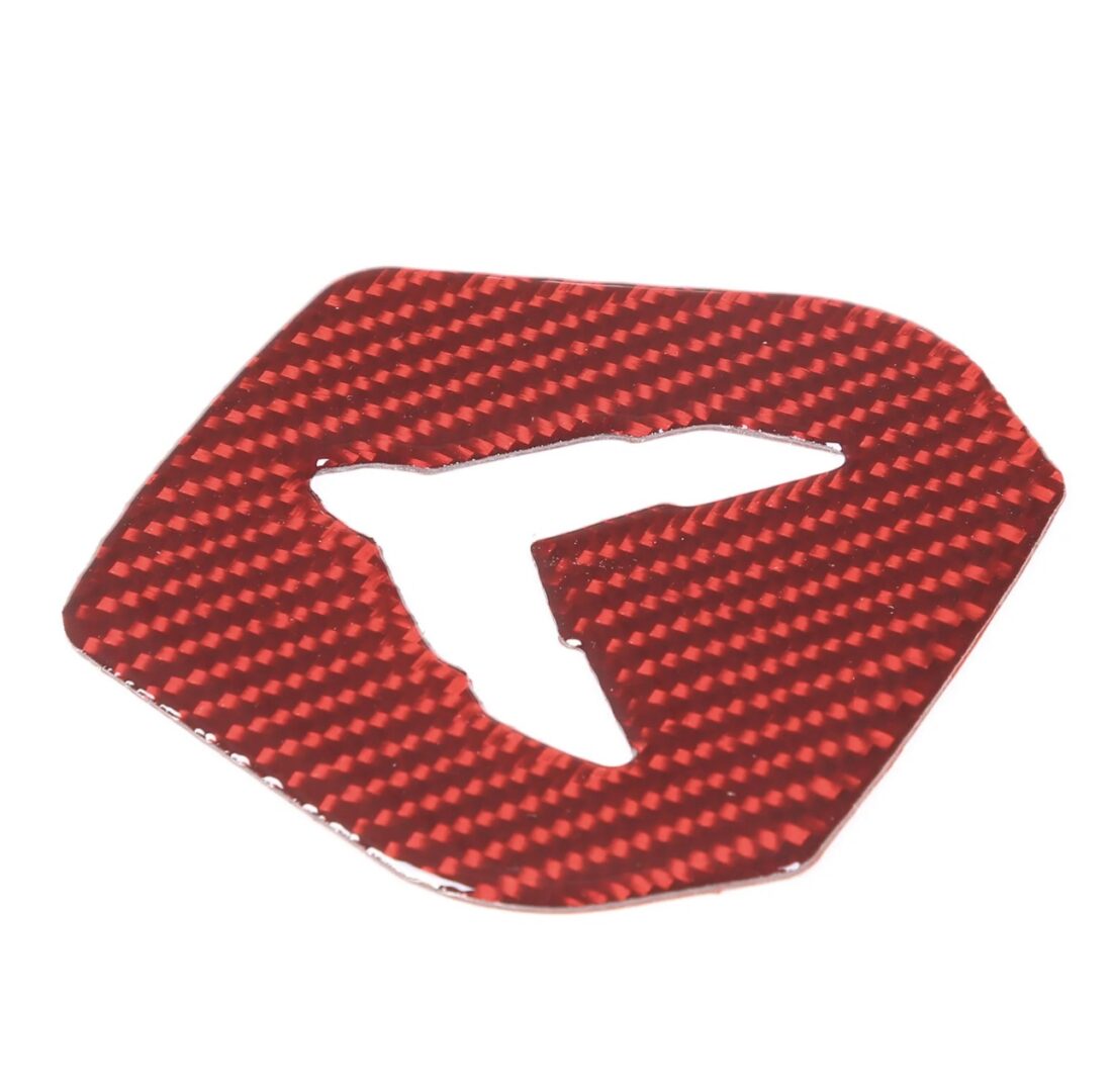 C8 Corvette Carbon Fiber Center Steering Wheel Cover | Black /Red
