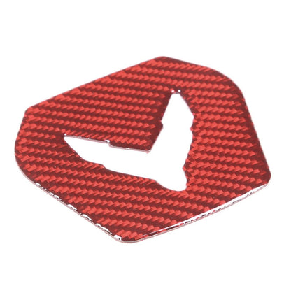C8 Corvette Carbon Fiber Center Steering Wheel Cover | Black /Red