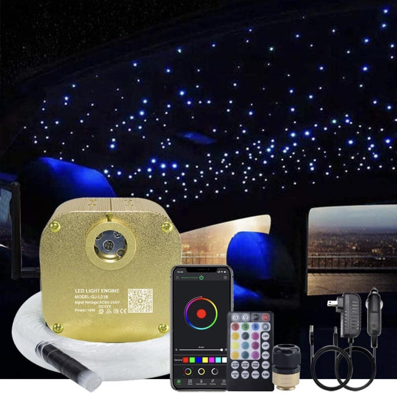 Car Star Light Headliner LED Ceiling Kit - Twinkle | Assorted | Blueto ...
