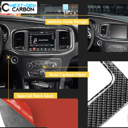 2015 - 24 Dodge Charger Real Carbon Fiber Interior Trim Cover Kit | Next-Gen Carbon