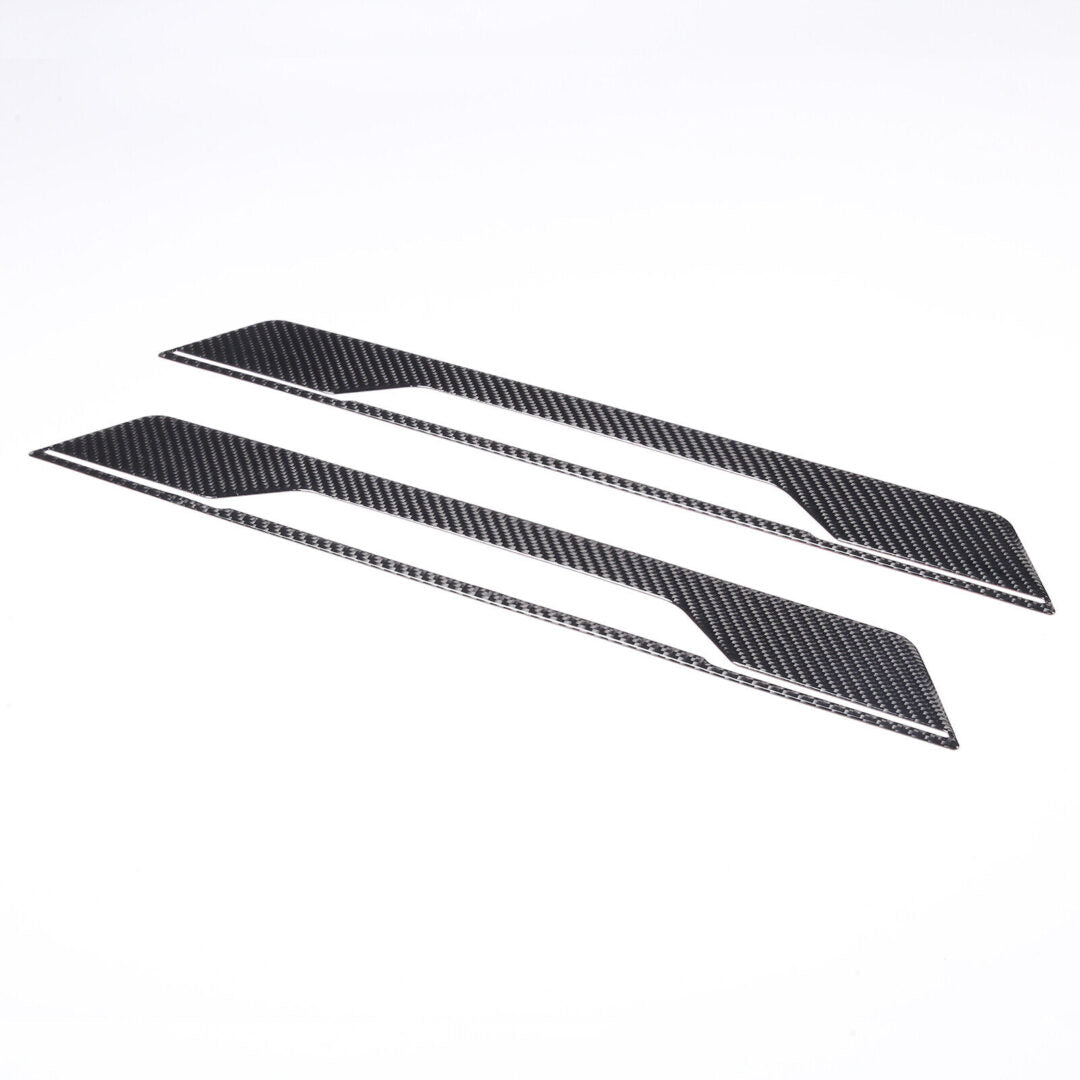 C8 Corvette Soft Carbon Fiber Door Sill Covers in Black / Red | Next-Gen Carbon