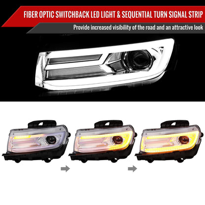 2014 - 15 Camaro Smoked Sequential Projector Headlights