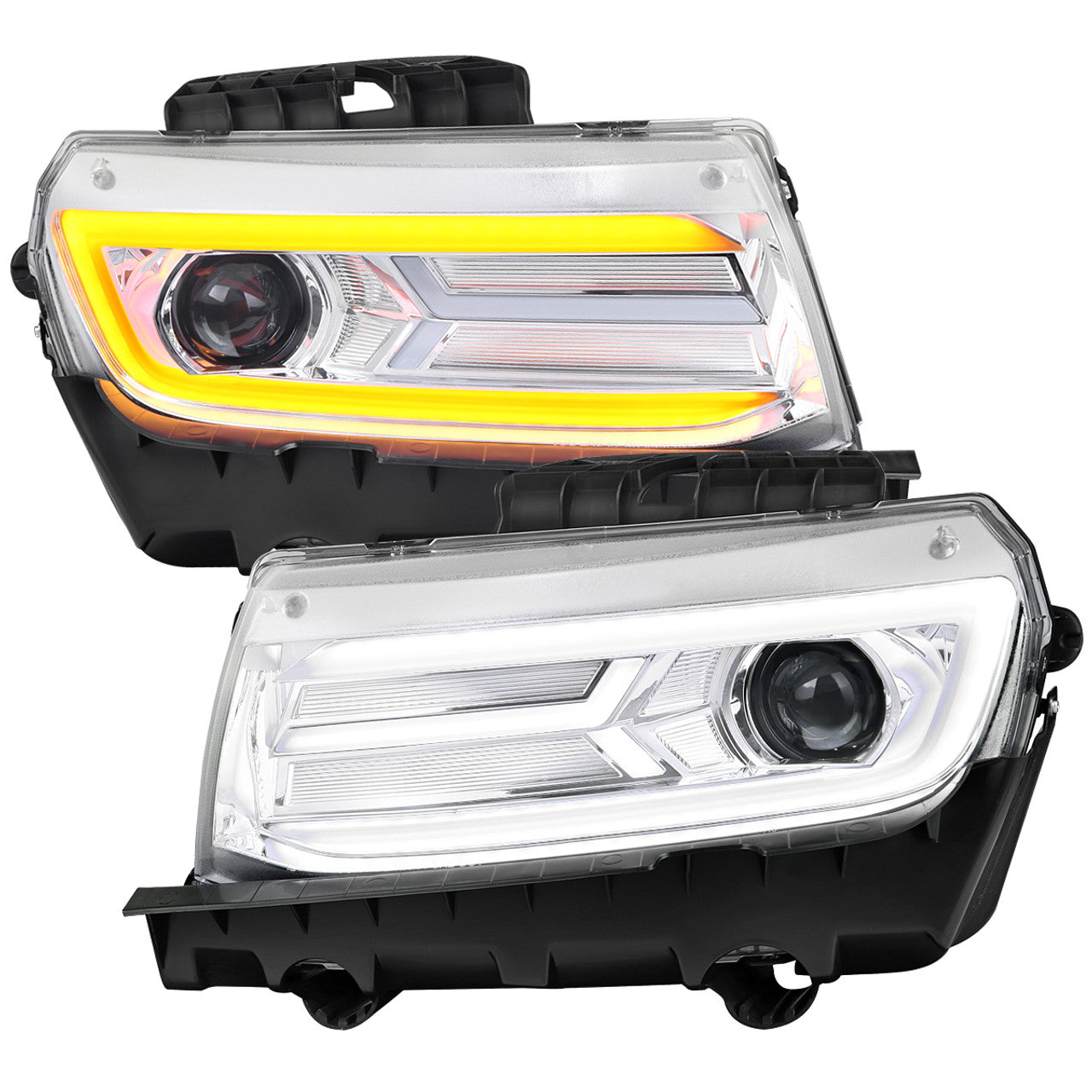 2014 - 15 Camaro Smoked Sequential Projector Headlights